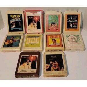 Vintage Lot Of 10 "Elvis Presley" 8 Track Tapes
